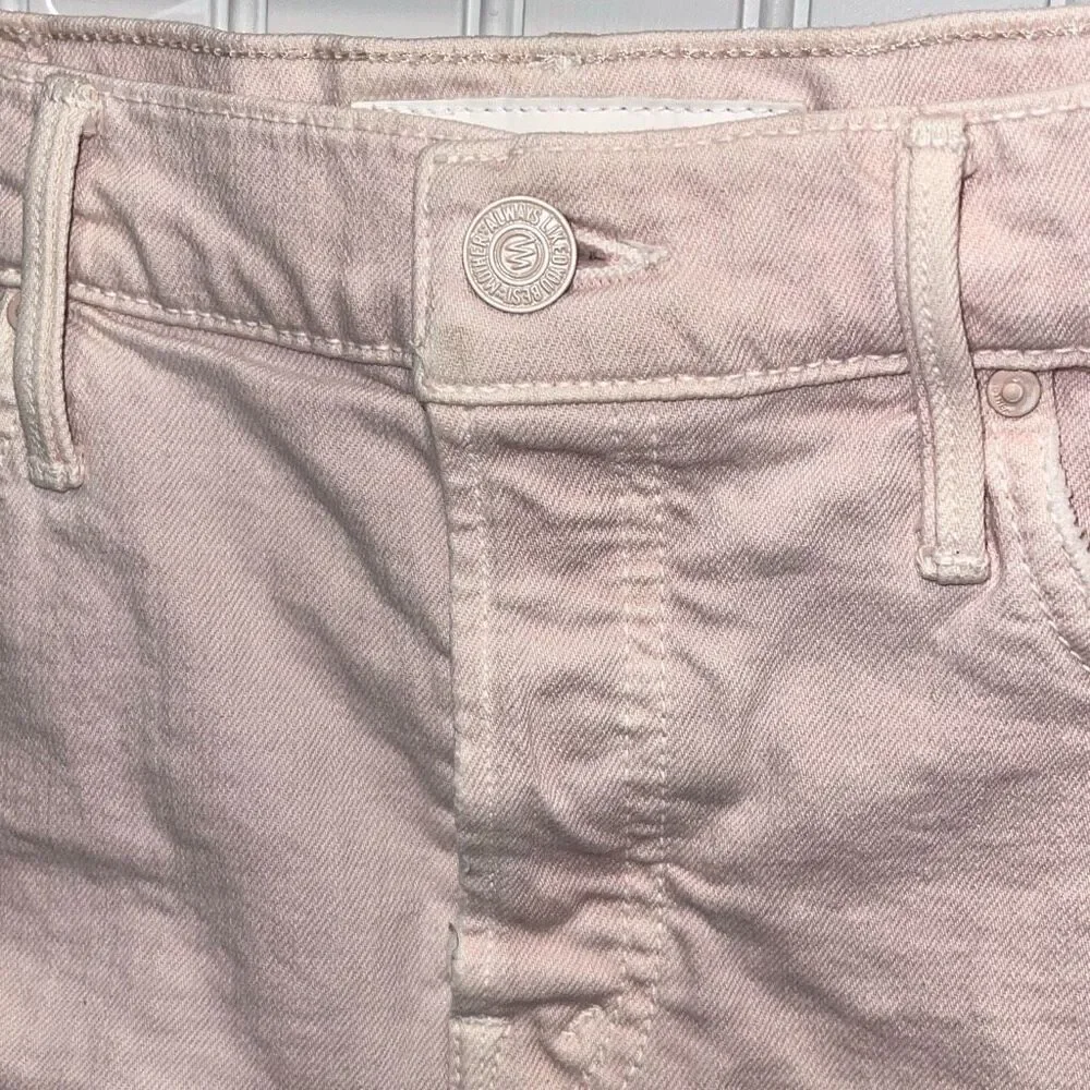 Mother Superior The‎ Vagabond Mini Fray Skirt in Soft Pink Size 26
